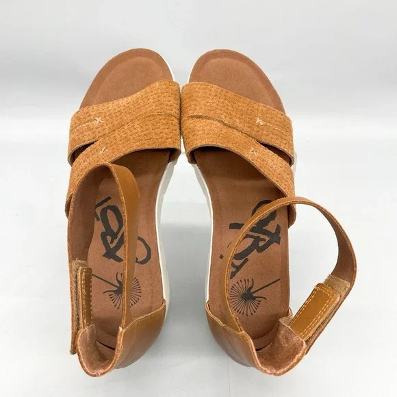 OTBT Womens 9.5M Montauk Sandals‎ Shoes Brown Platform Wedge Ankle Strap Boho - Picture 8 of 13